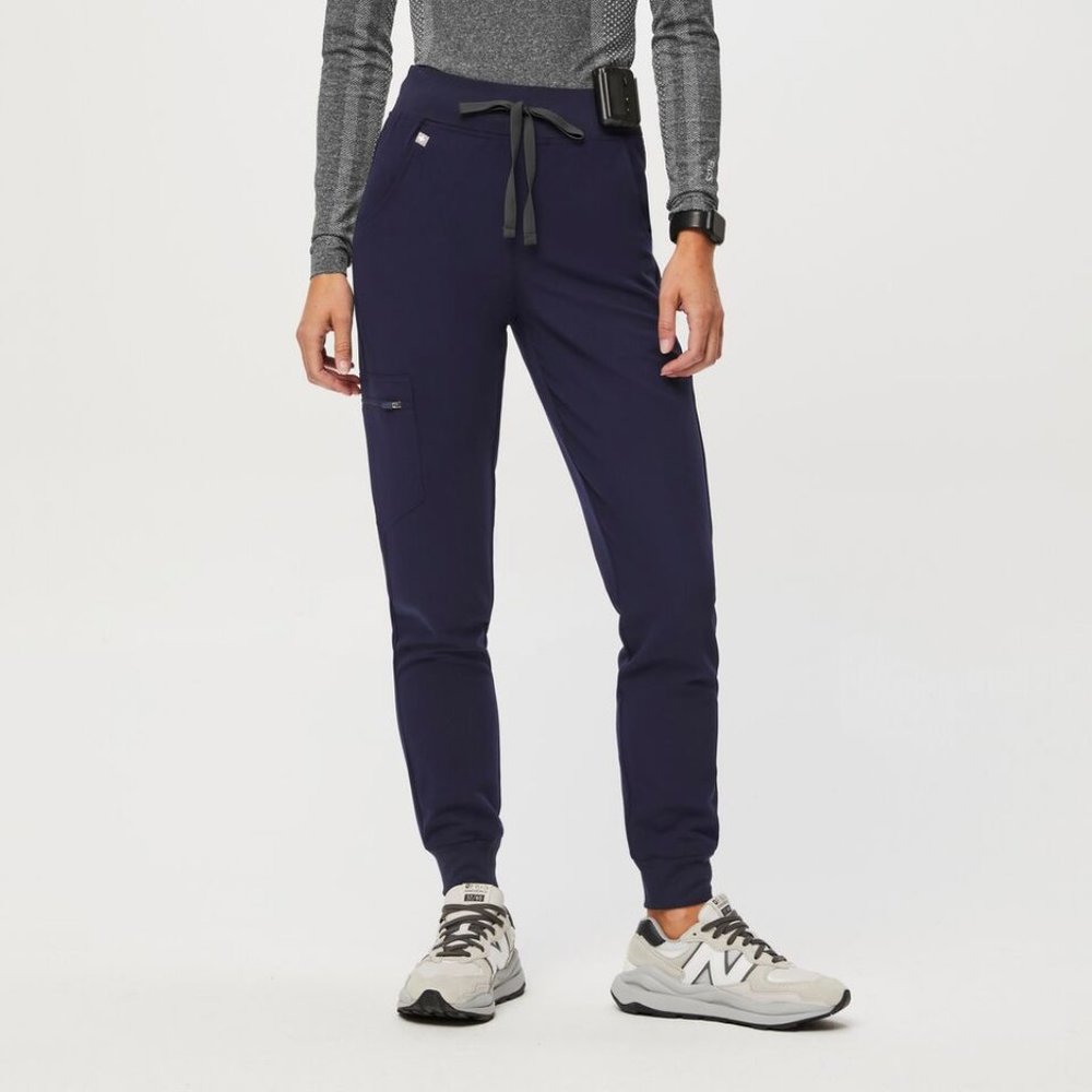 Figs High Waisted Zamora Jogger Scrub Pants Sz Large Navy